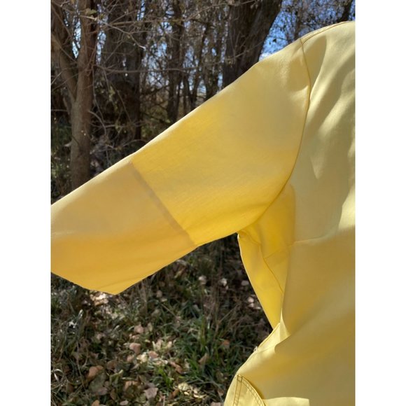 Vintage 1970s Yellow Zip Front Casual dress Front Pocket size L - Picture 7 of 15